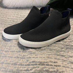 Rothys black high top knit sneaker slip on Comfortable Chelsea boot